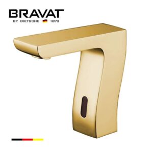 Bravat Trio Commercial Automatic Hands Free Motion Sensor Faucet in Brushed Gold Finish