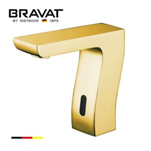 Bravat Trio Commercial Automatic Motion Sensor Faucet Polished Gold Finish