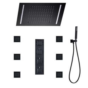 Fontana Lima Rainfall Waterfall Matte Black Shower System