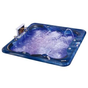 Fontana Denver Four Person Drop-In Massage Bathtub with 16 LED Lights